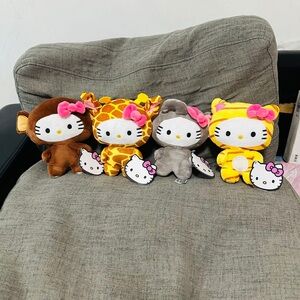 4 pack Hello Kitty animal costume plush bundle